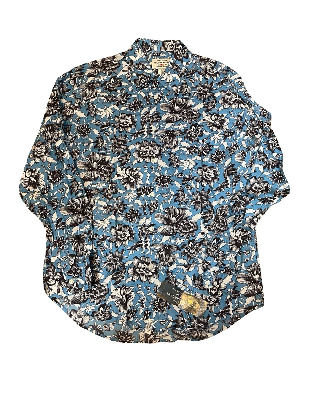 Polo Jeans Co Ralph Lauren Manhattan Beach vintage floral print LS size M shirt